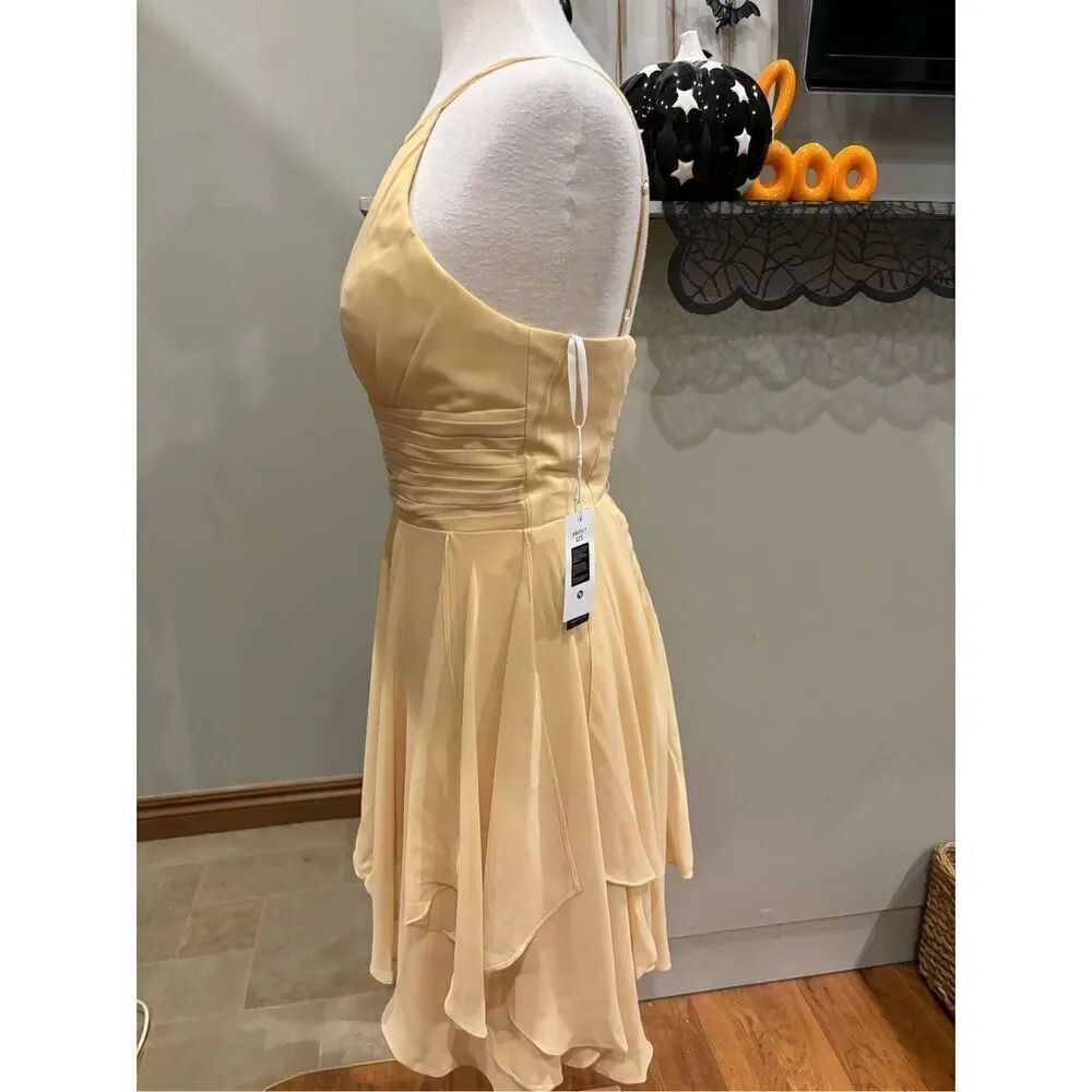 Ao Yan NWT 8 medium juniors butter lace back closure formal cocktail bridesmaid - Picture 2 of 8